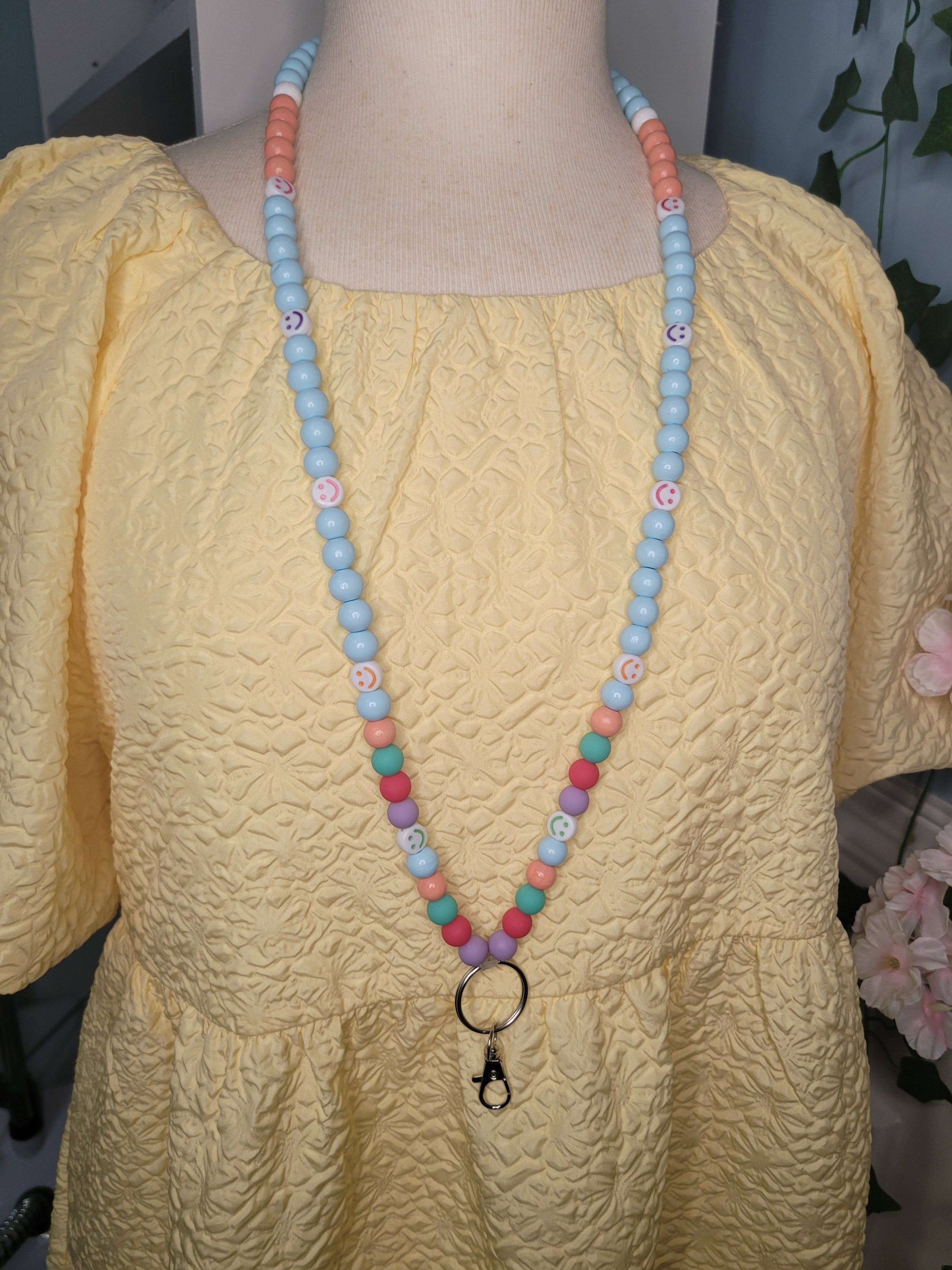 MK Lovely Boutique - Wholesale Lanyard - Women's - Colorful Smiley Face Lanyard1