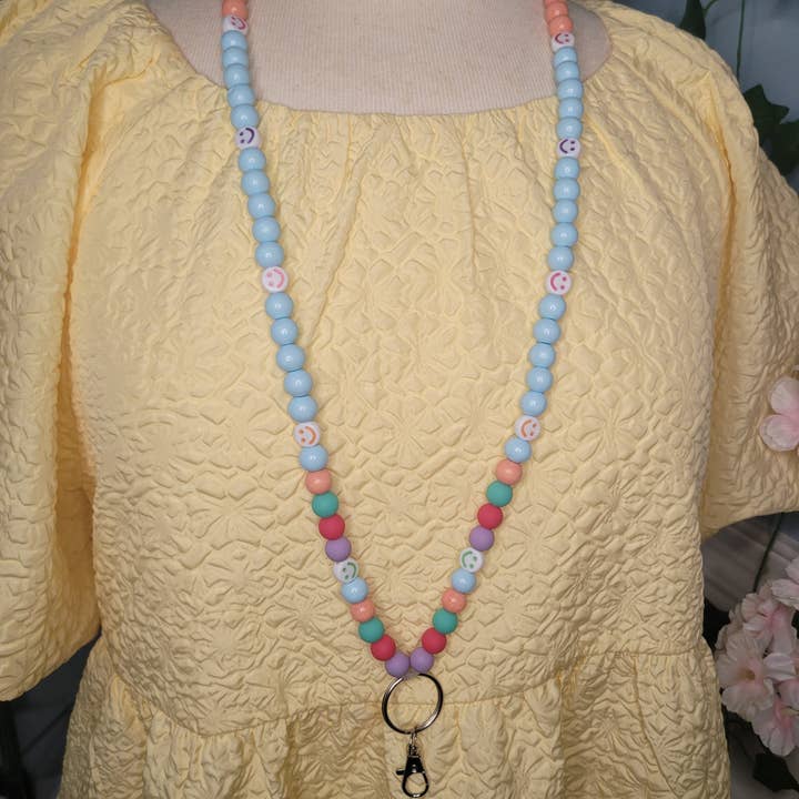 MK Lovely Boutique - Wholesale Lanyard - Women's - Colorful Smiley Face Lanyard1