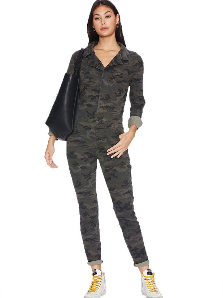 Macacão Chic Denim Button-Up para Senhora EM3005 por atacado de ETIENNE MARCEL