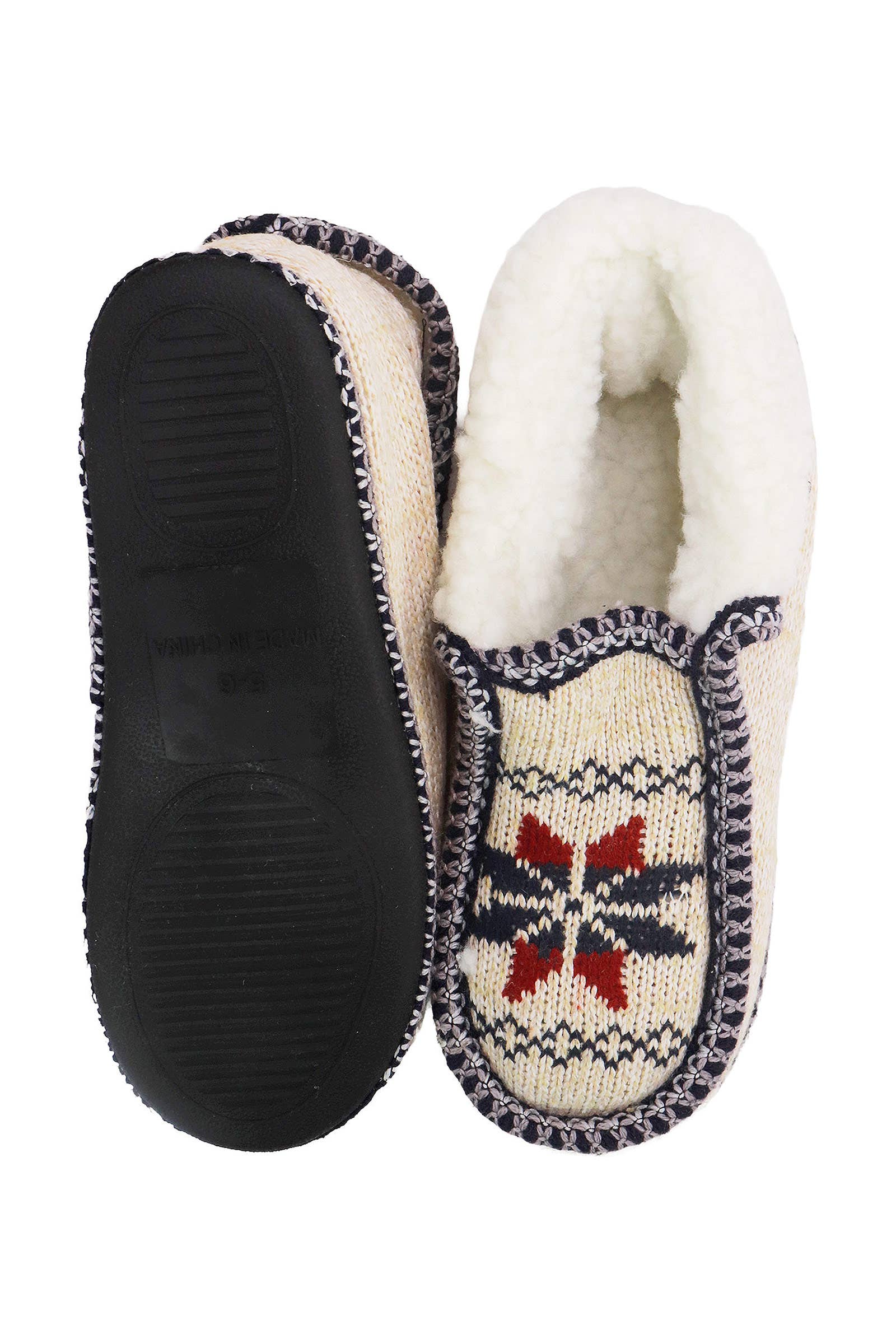 ASSORTITI Pantofole Mocassino Foderate in Pile con Fiocchi di Neve Intessuti in vendita all'ingrosso su Faire14