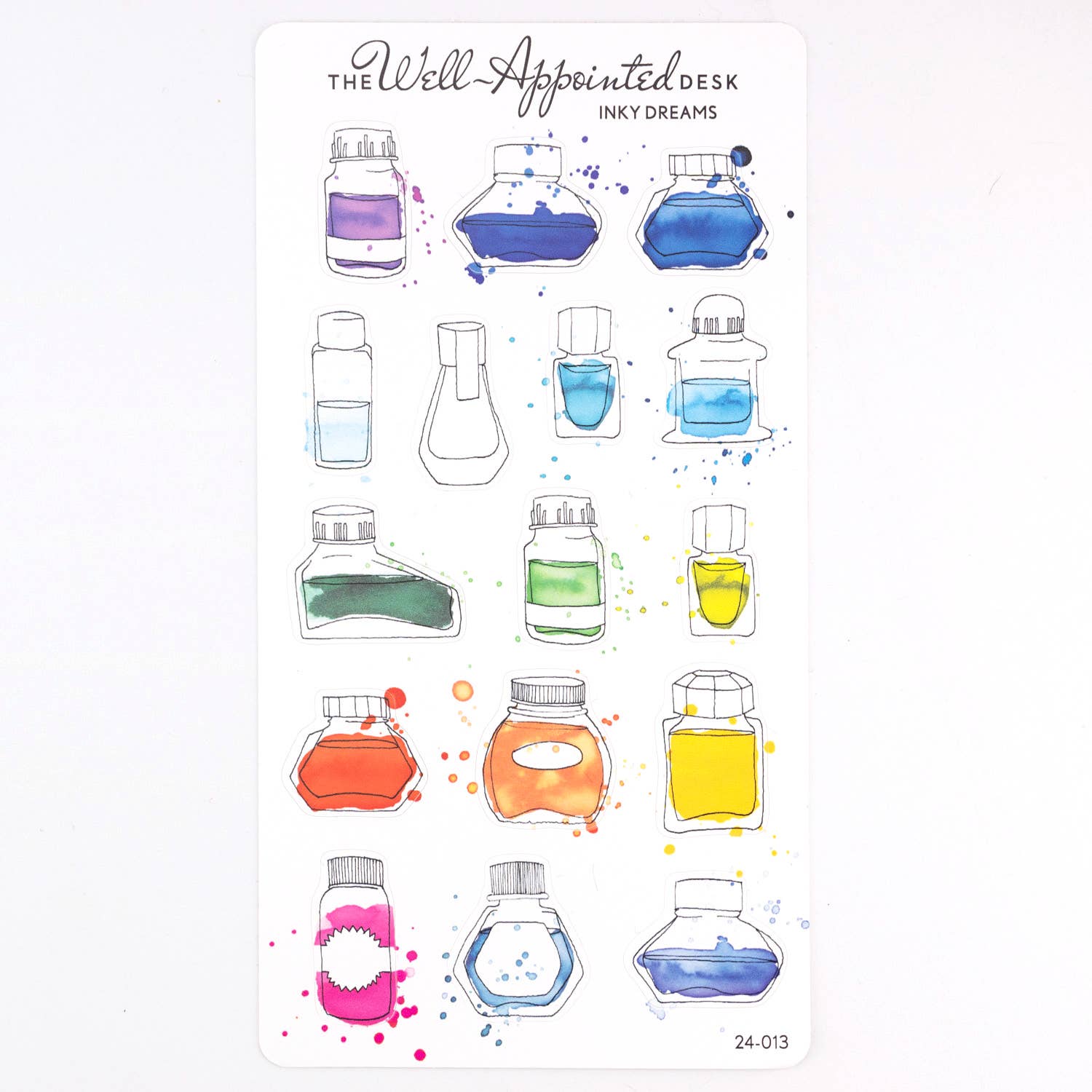 The Well-Appointed Desk - Wholesale Sticker - Inky Dreams Ink Bottle Sticker Sheet (24-013)1