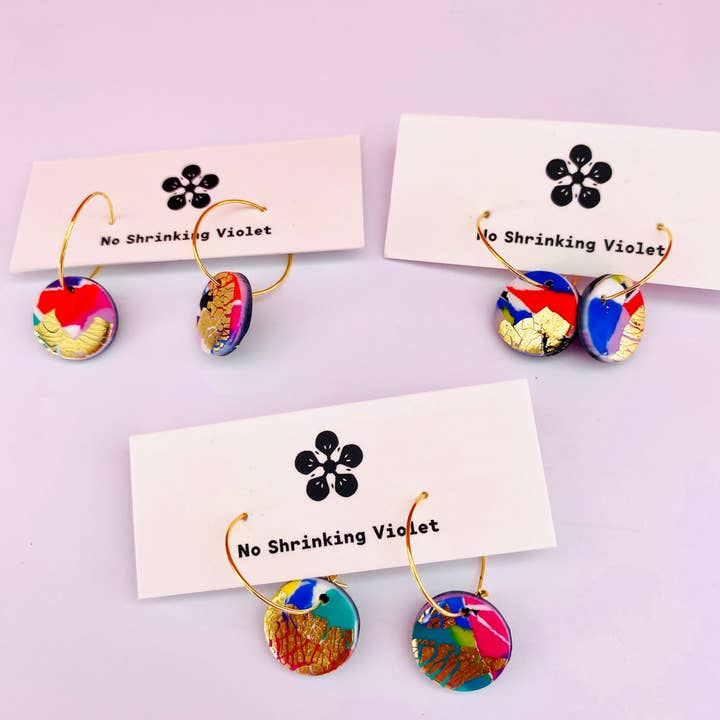 No Shrinking Violet - Wholesale Hoop earrings - 80s - Gold Hoop Earrings (Small Disc)1