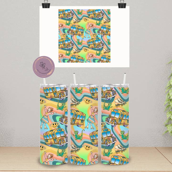 Magic School Bus Tumbler for wholesale by Drifting Dogwood Designs