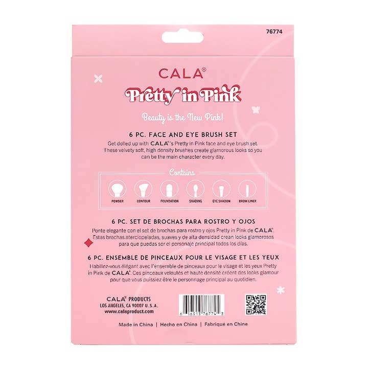 PINEAPPLE Beauty – Großhandel Make-up-Pinsel-Set – CALA 76774 Pretty in Pink Gesichts- und Augenpinsel-Set, 6 Stück