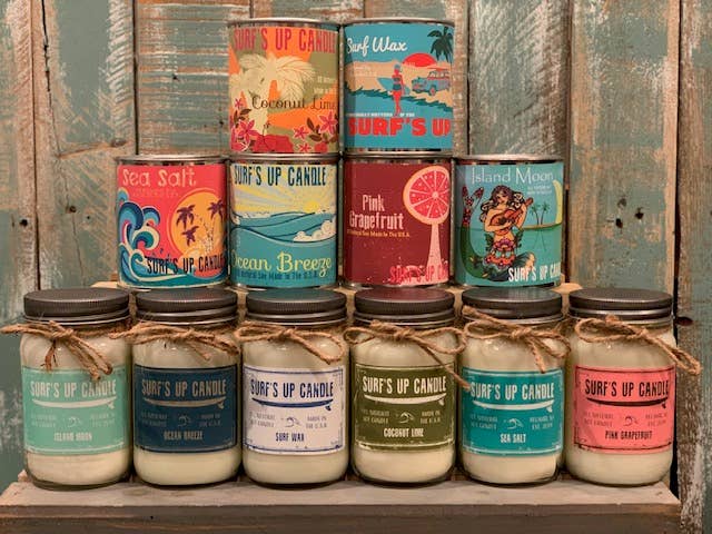 Surfs Up Candle - Wholesale Jar/Filled Candle - Best Sellers Starter Set - Pints & 16oz Mason Jar Candles