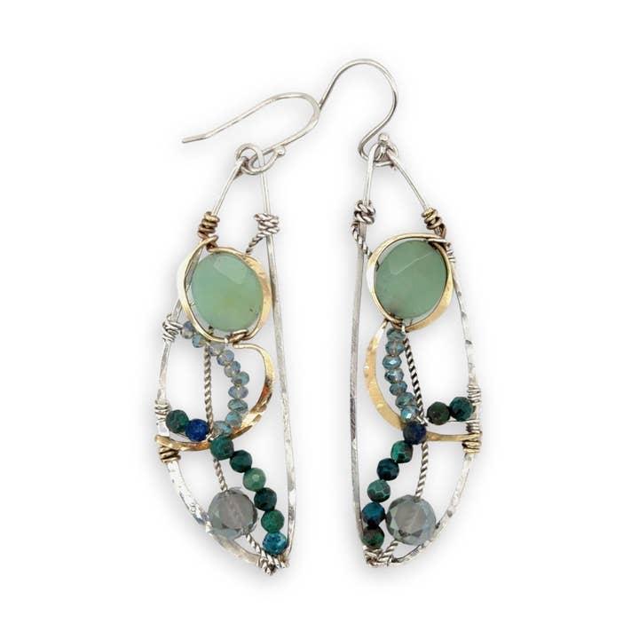 Boucles d'oreilles libellule en jade et turquoise E79045 pour la vente par Art by any Means Jewelry