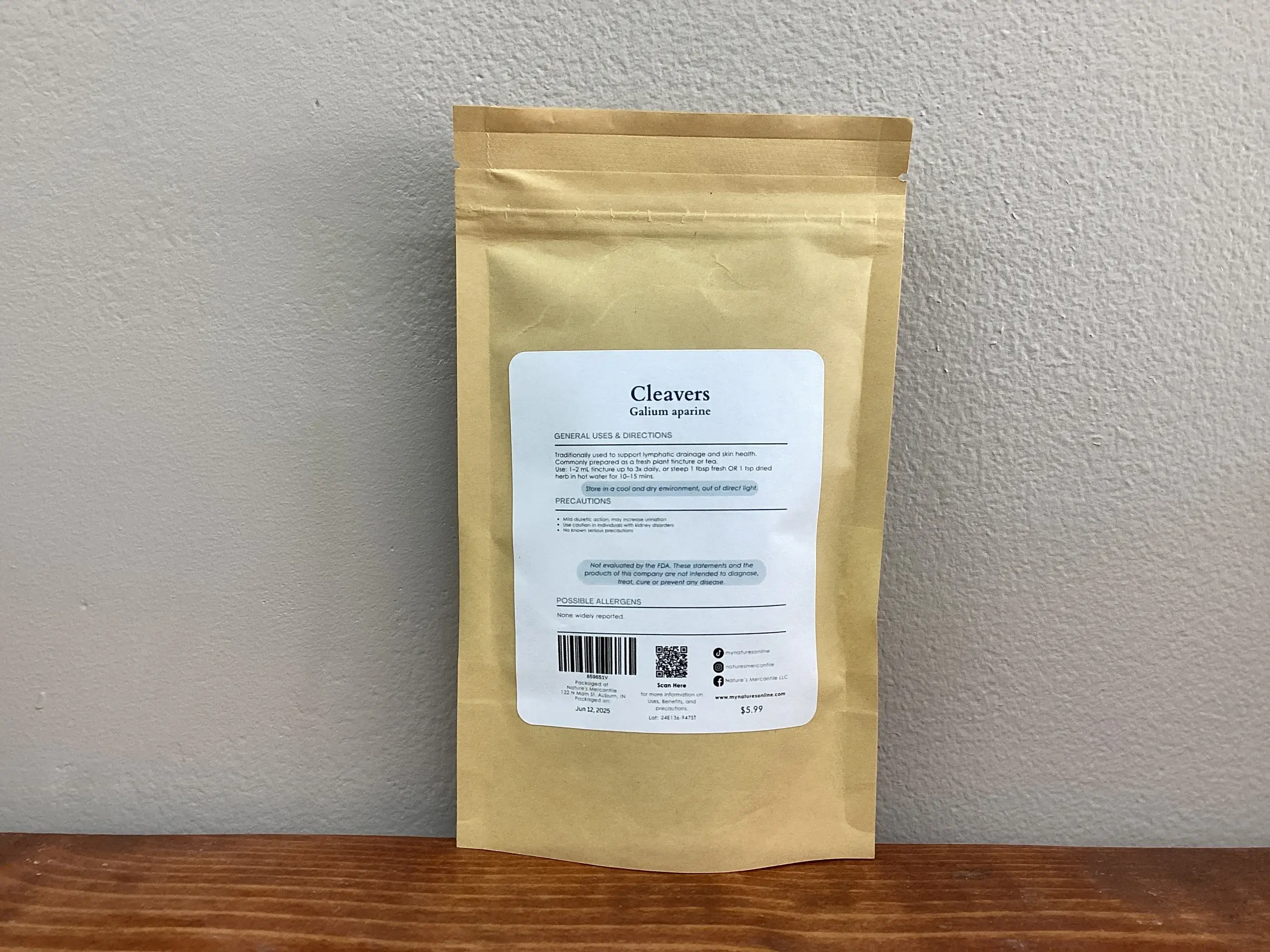 Nature's Mercantile - Wholesale Health/Detox Tea - Cleavers2