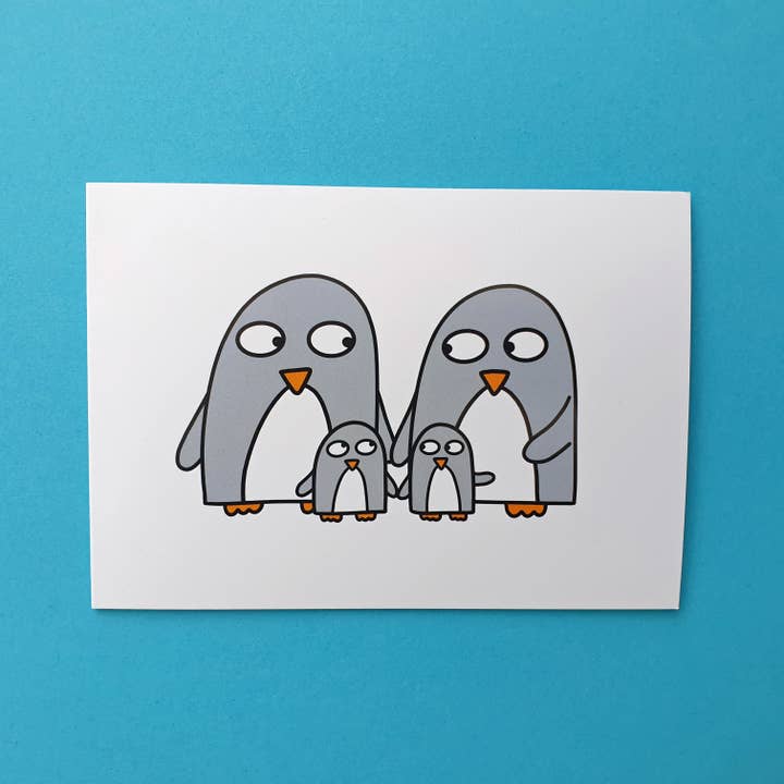 Glückwunschkarte zur Geburt für den Großhandel von Penguin Parade