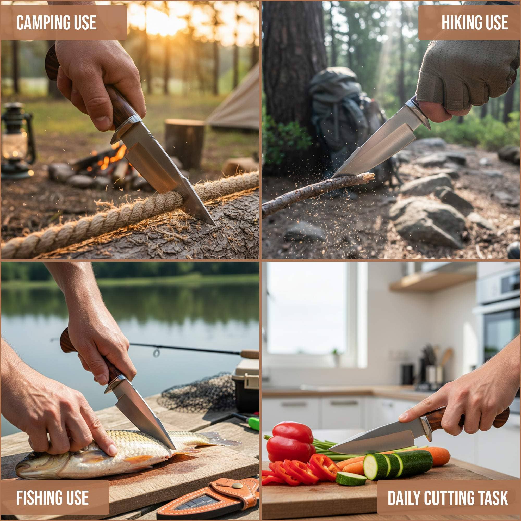 FH KNIVES - Wholesale Pocket Knife/Holder - 10' Handmade Stainless steel knife with leather sheath3