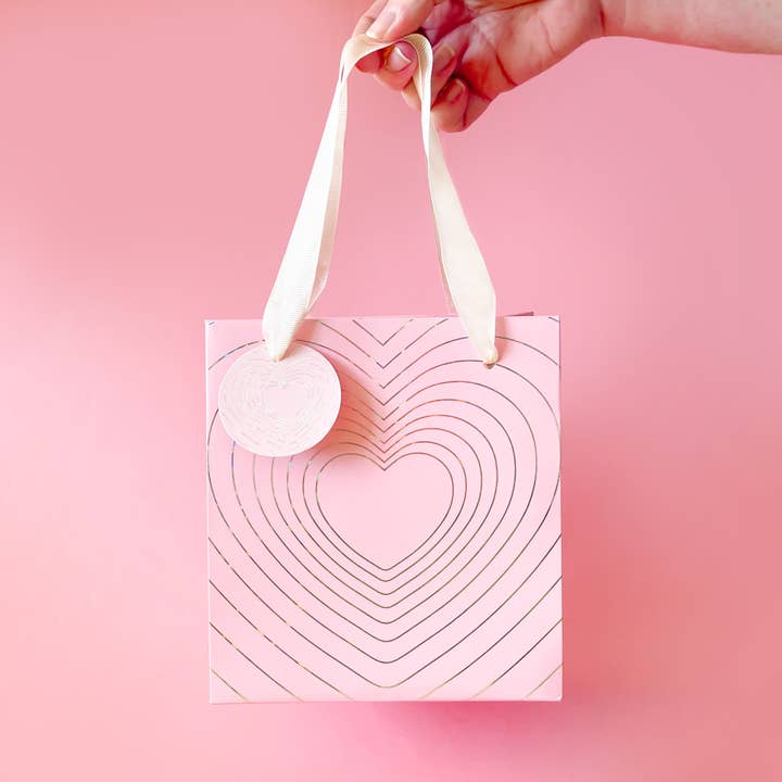 Bolsa de Regalo Corazones Radiantes | Rosa Claro | San Valentín para venta al por mayor de Sunshine Studios