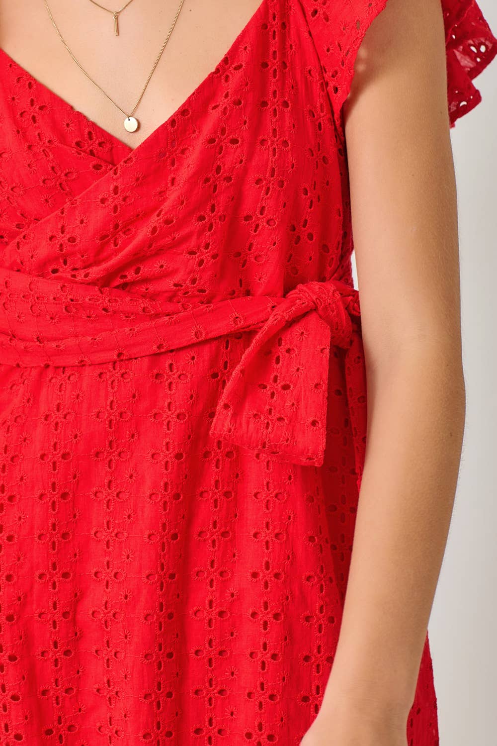 Mystree - Wholesale Dress - Women's - 61052 Surplice Neck Flutter Sleeve Tie Dress 13