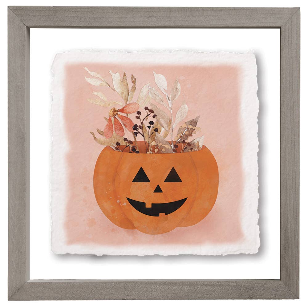 Sincere Surroundings - Vendita all'ingrosso Stampa artistica - Jack-O-Lantern Florals - Quadrato d'arte galleggiante0