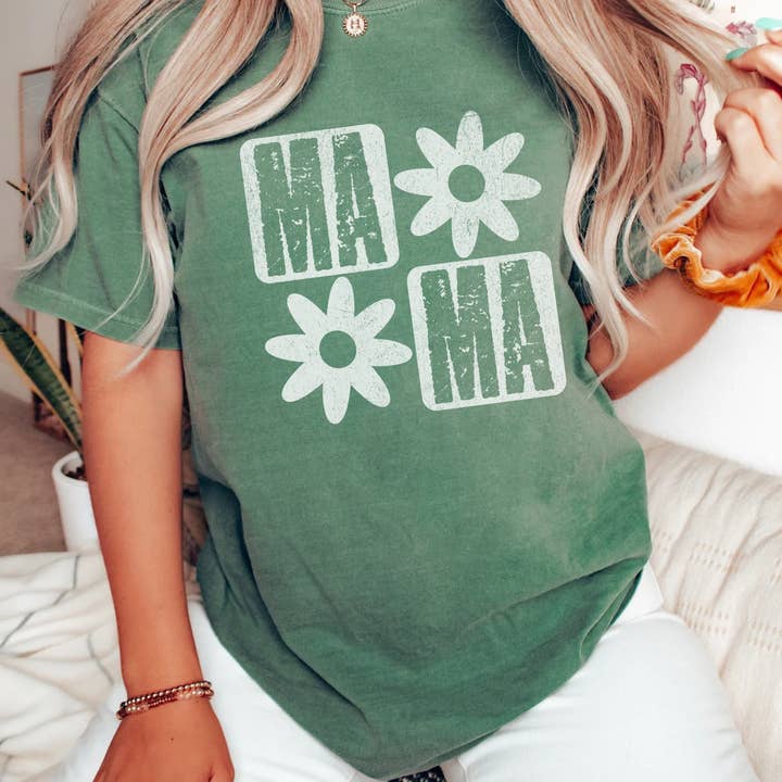 Hey Jude Graphic Tees - Venta al por mayor Camiseta serigrafiada - Mujer - Camiseta Flower Mama2