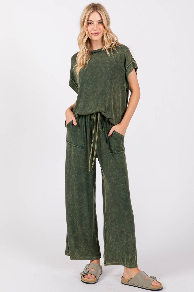 Sewn and Seen - Wholesale Lounge Set - Women's - MINERAL WASHED TOP AND PANTS RIB SETS29