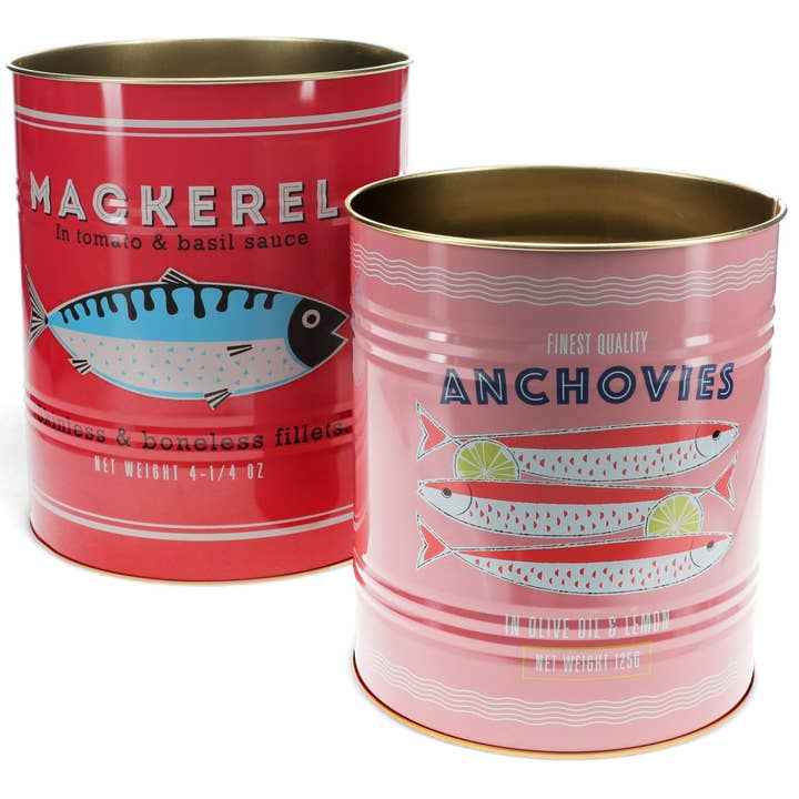 Rex London UK - Wholesale Kitchen Storage/Organizer - Xl Storage Tins (Set of 2) - Fish