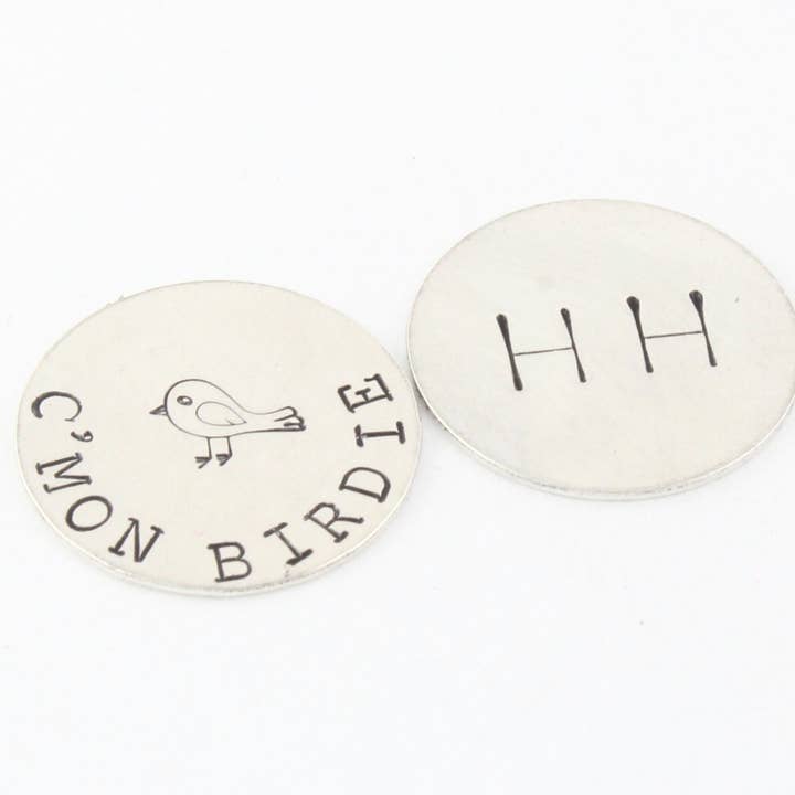 Sterling Silver Custom Golf Marker in Leather Case for wholesale by The Silver Diva