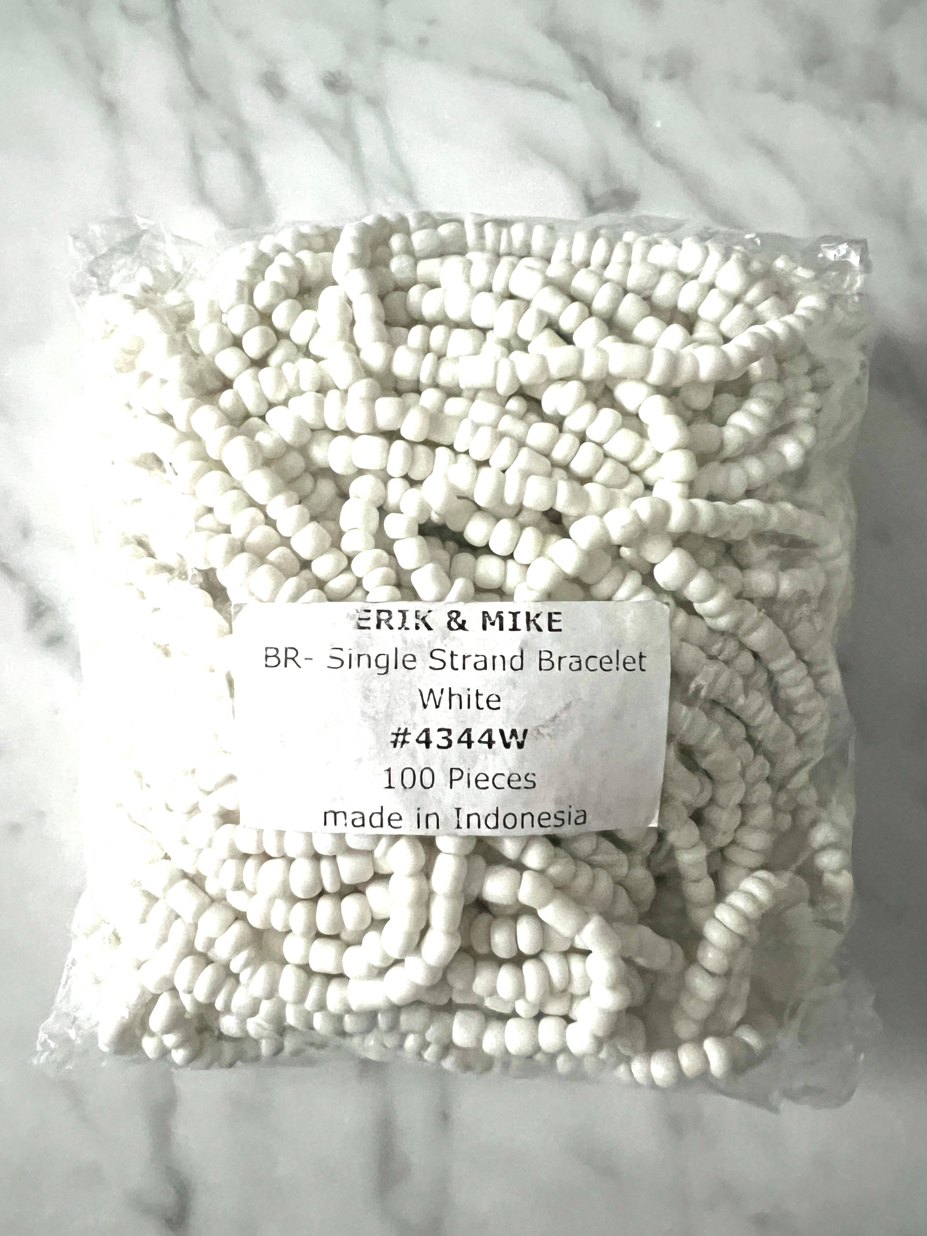 Erik & Mike – Engroshandel Perlearmbånd – Perlearmbånd 100 stk Hvid 0,60 $ hver1
