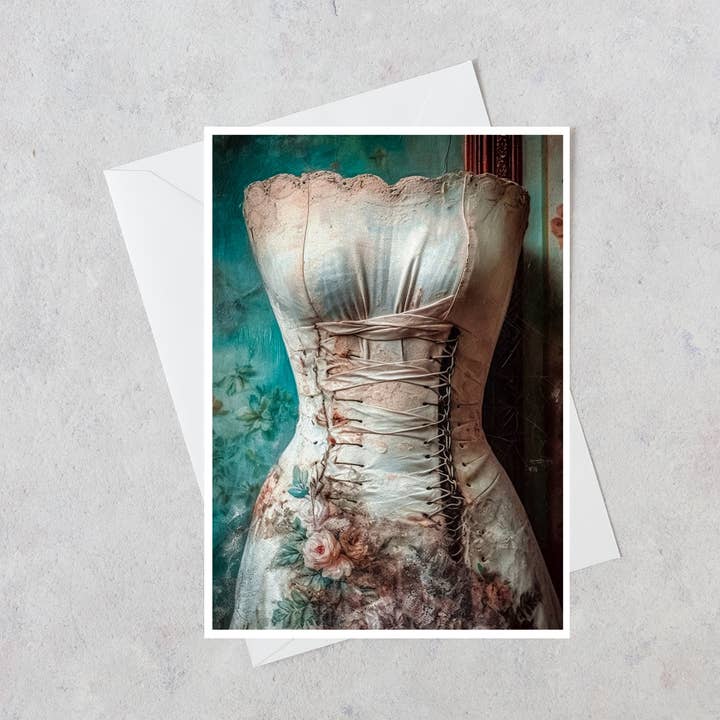 Tarjeta en blanco Blush Elegance Corset RA53 para venta al por mayor de Salty Alyce