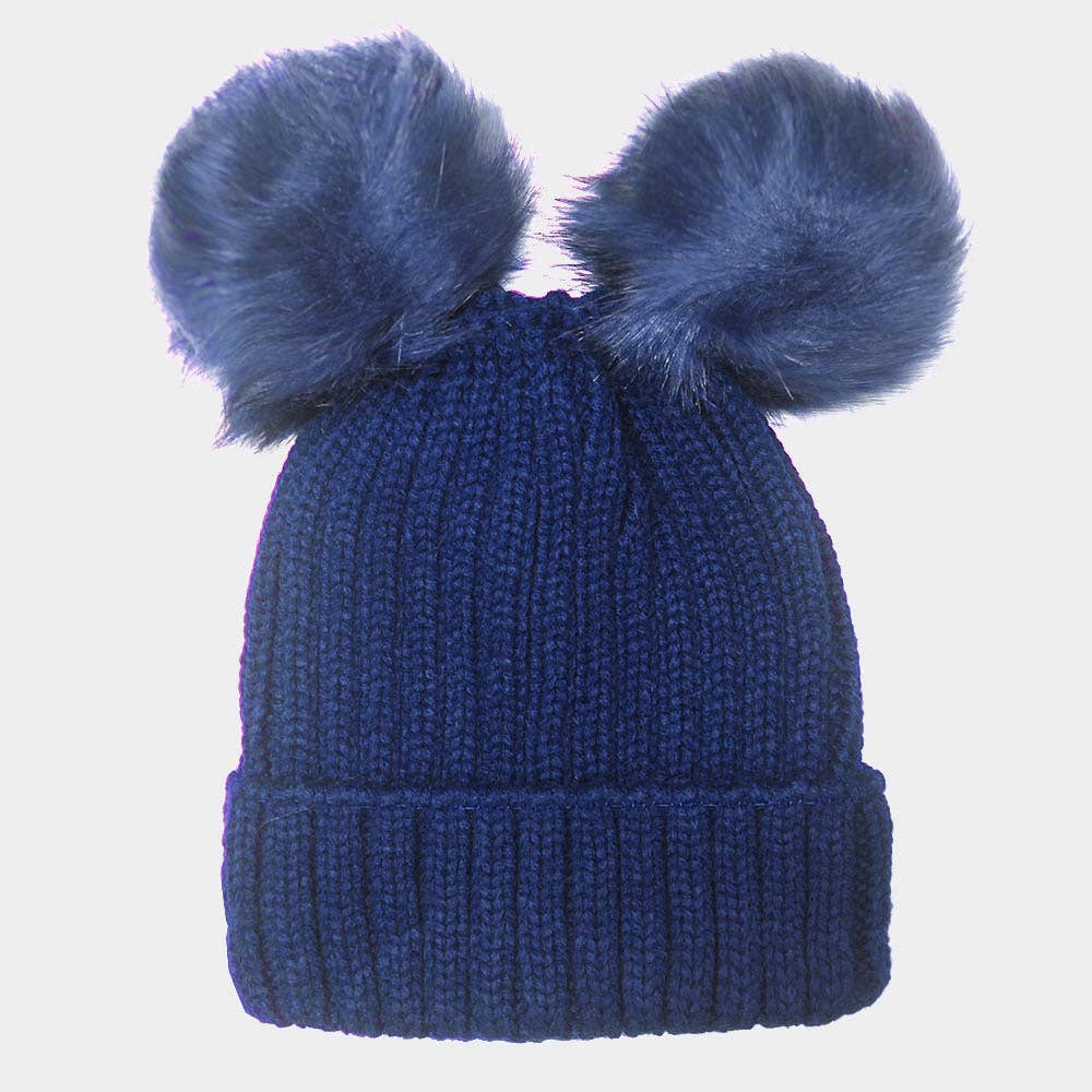 Sensibling Corp. - Wholesale Beanie - Women's - Double Pom Pom Knit Beanie Hat4