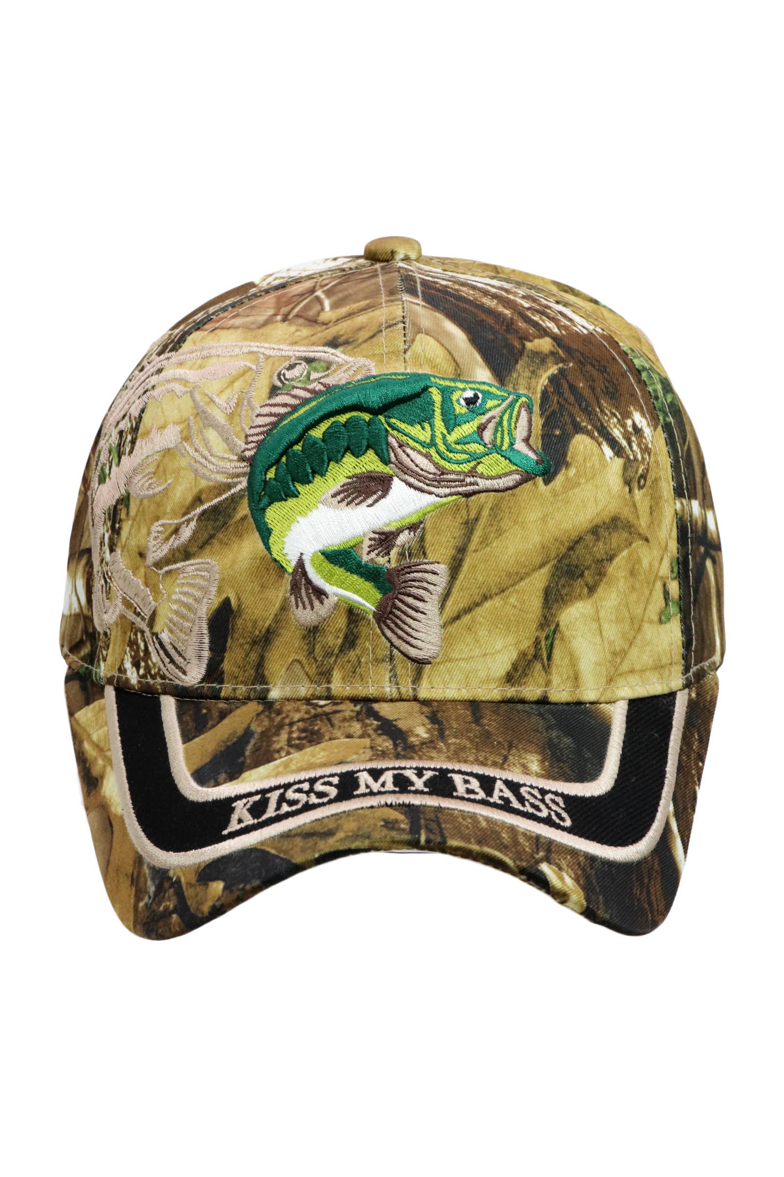 Cap Zone - Venta al por mayor Gorra de béisbol - Unisex - Gorra de béisbol acrílica Kiss My Bass Fish con cierre de velcro6