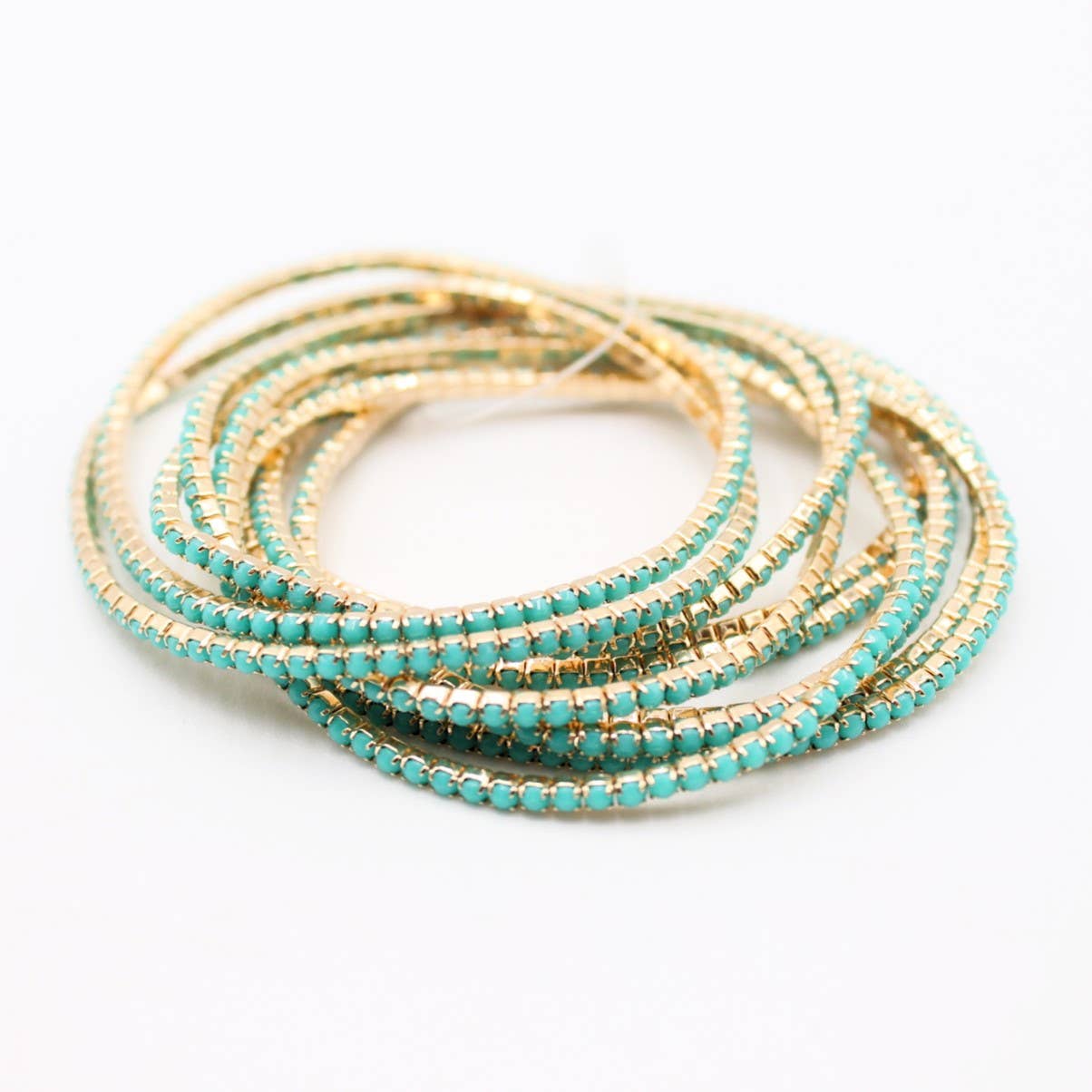 Reference Mode - Wholesale Jewelry Set - Set of 10 gold rhinestone bracelets20