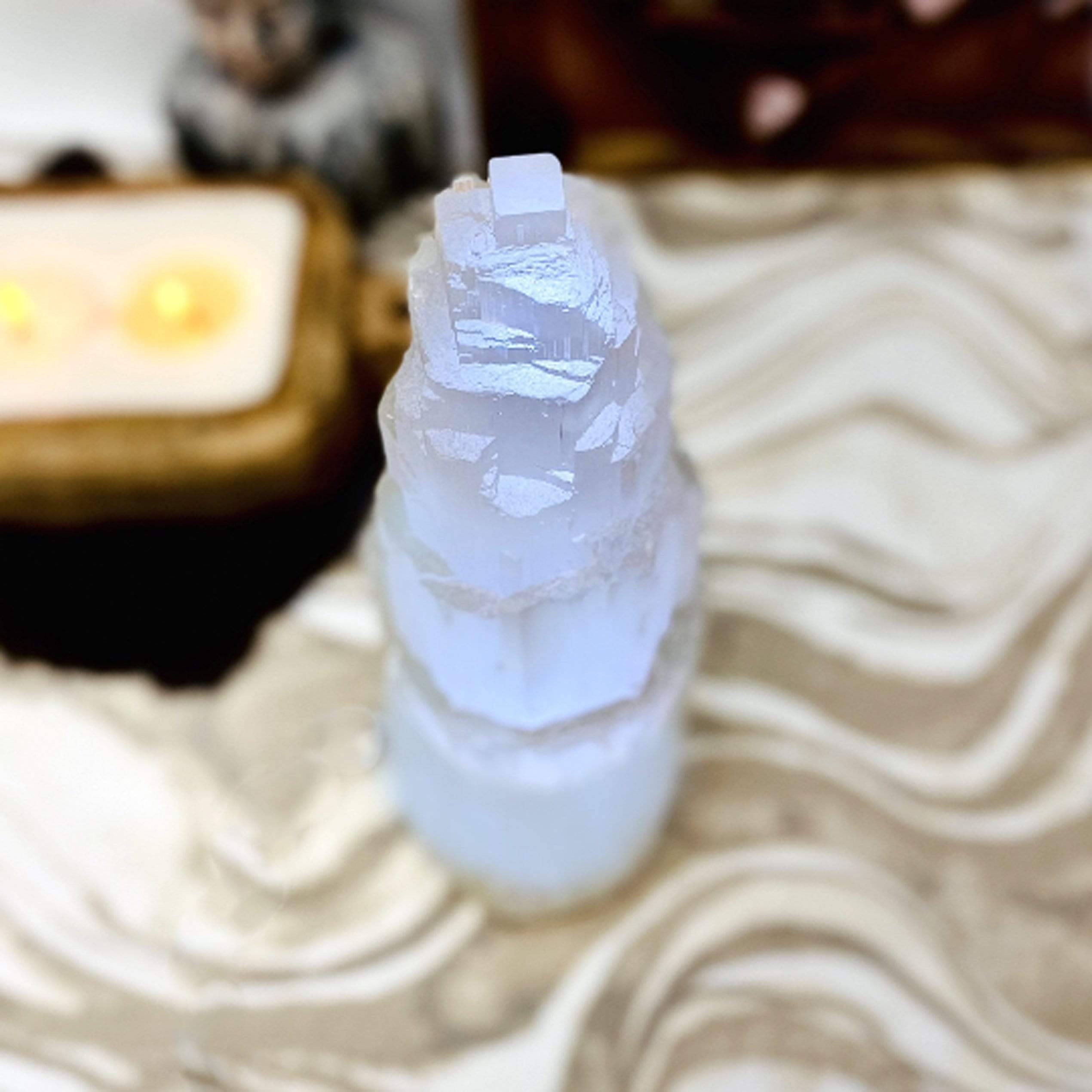 Rock Paradise - Wholesale Spiritual Stone/Crystal - Selenite Crystal Lamp - Large Nightlight with USB cord 30CM1