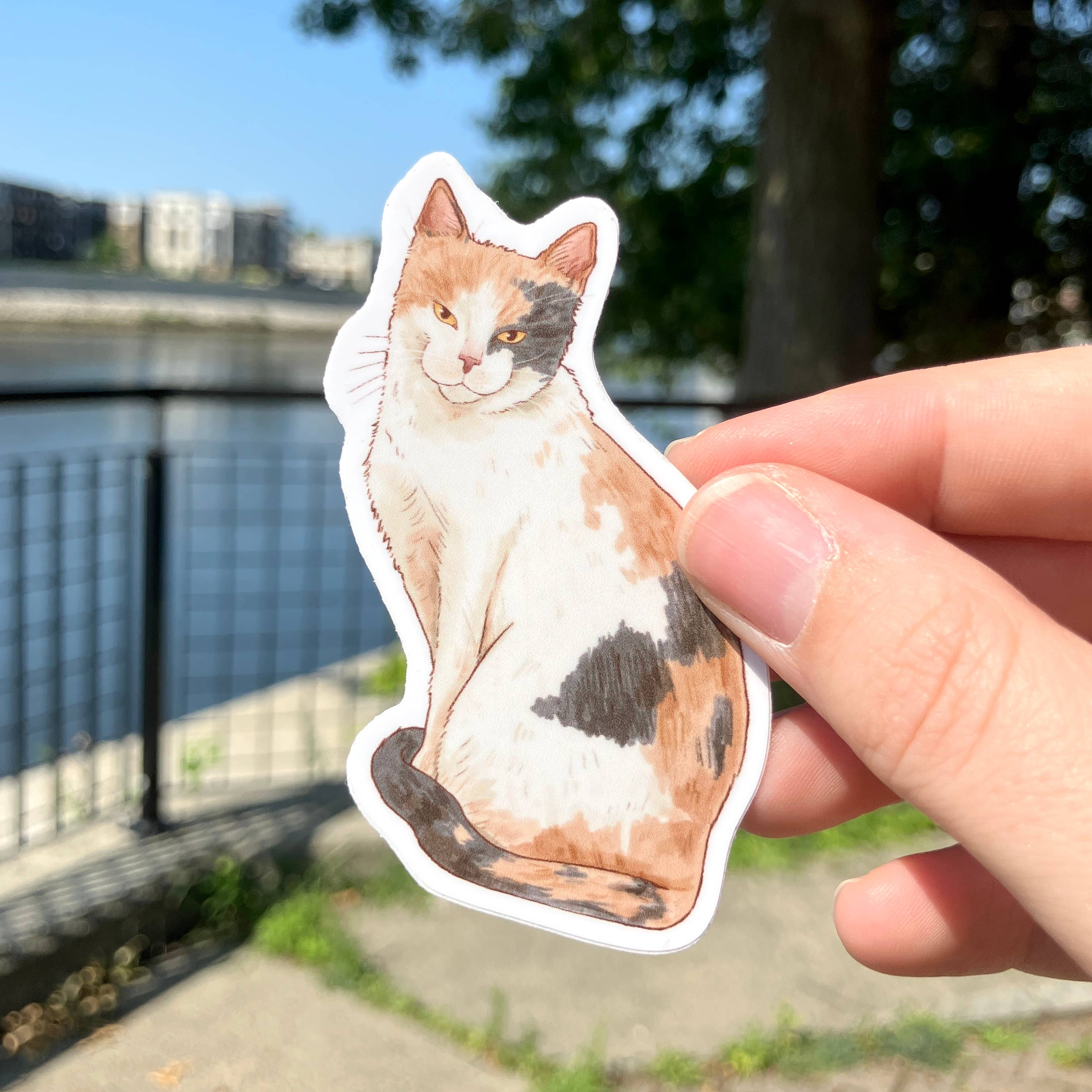 Art Fimbel - Wholesale Sticker - Pale Calico Cat, Premium Vinyl Sticker5