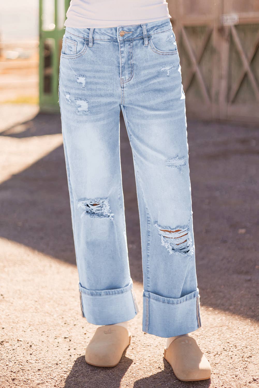 Comme indiqué Jeans évasés à la lumière et délavés à la lumière Fashion-W*4-16 en vente sur Faire7