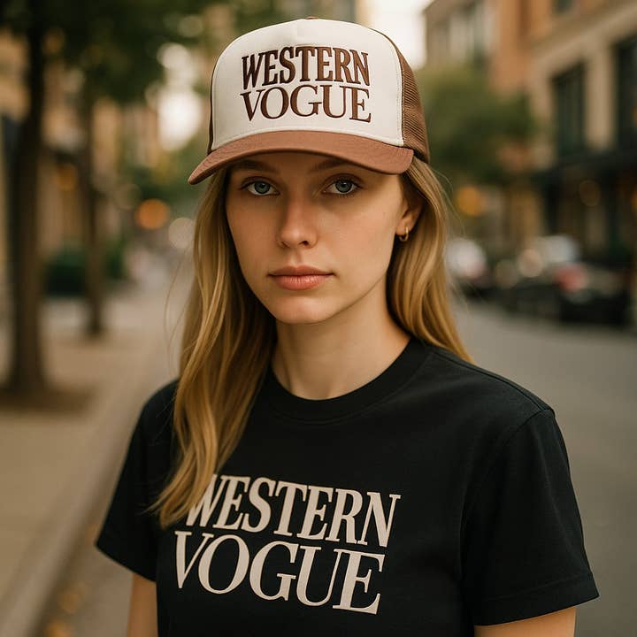 Western Vogue 5 panel embroidered trucker Hat for wholesale by The Candy Collections