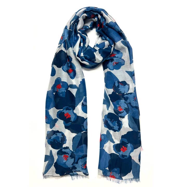 Humble Hilo – wholesale Scarf – Women's – Humble Hilo Poppies Vector Art Scarf