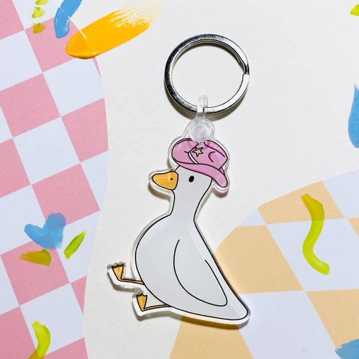 Llavero con diseño de pato con sombrero de vaquero para venta al por mayor de Get Stoked