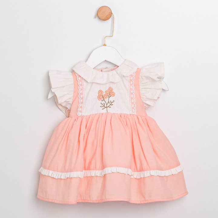 Blomsterapplikation Babykjole for engroshandel hos My Vintage Kid