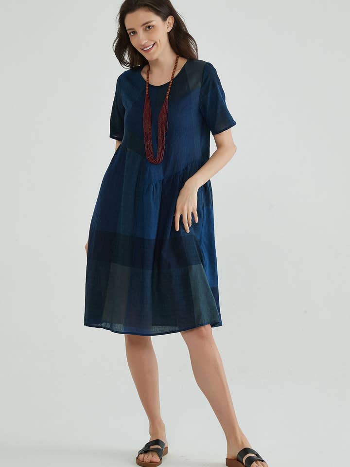 Nile Blue Women Cotton Voile Dress for wholesale by Whisper Mint