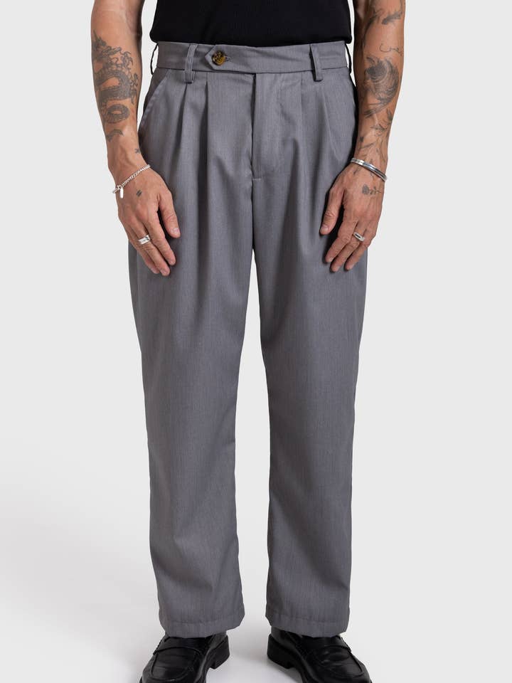 Camden Pleated Pant - Grey for wholesale by Lost In Nowhere