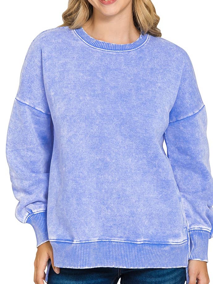 Pullover de lã ácido Hi-baixo Hem por atacado de Vanilla Monkey