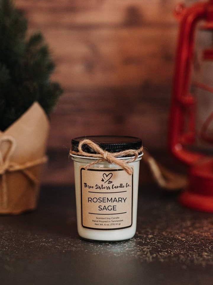 Rosemary Sage Soy - Spring Candle - Scented Candle 8 oz. for wholesale by Three Sisters Candle Co.