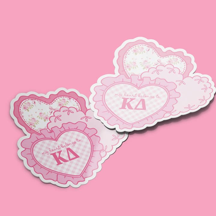 Kappa Delta Sticker - Heart Patches for wholesale by Aspen and Lark