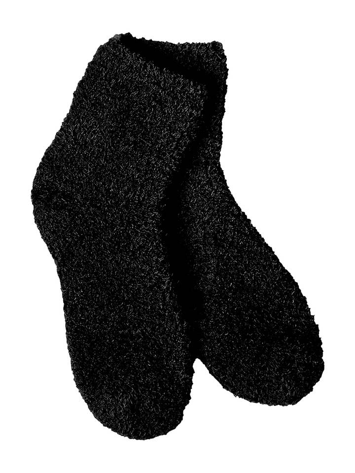 Cap Zone - Wholesale Socks - Unisex - Solid Fuzzy Mid-Crew Cozy Lounge Socks