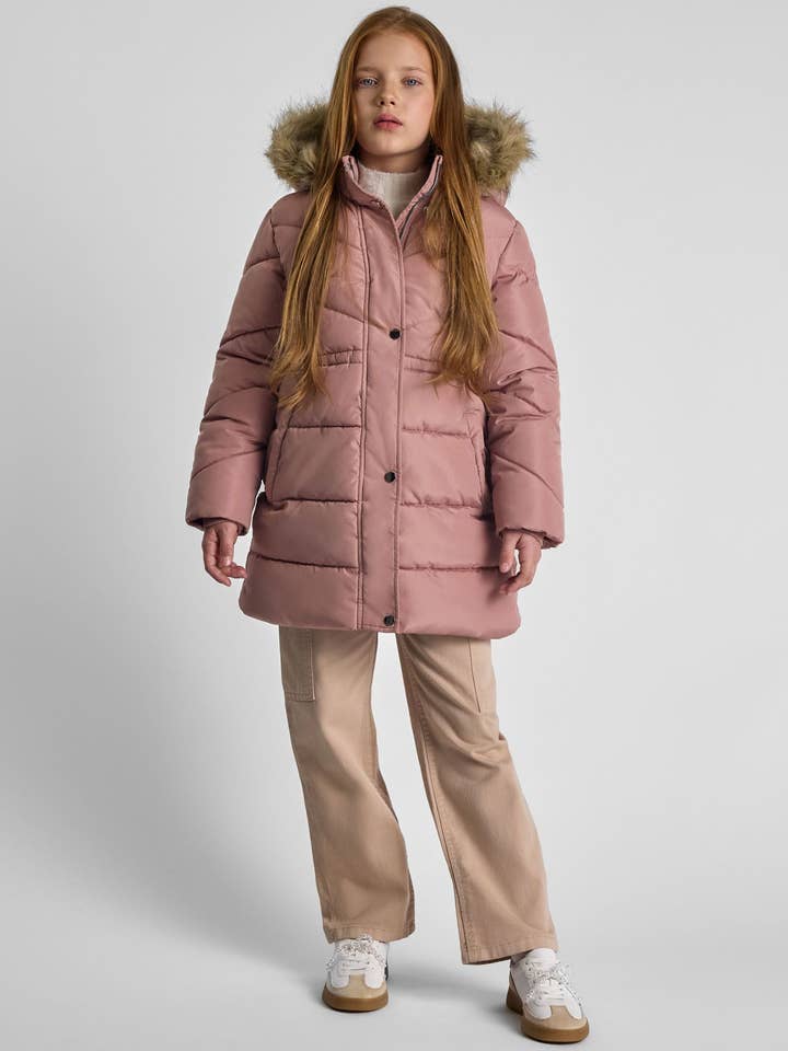 Meisjes winterjas met gewatteerd ontwerp roze 2-14 jaar voor wholesale door Minoti sp. z o.o.