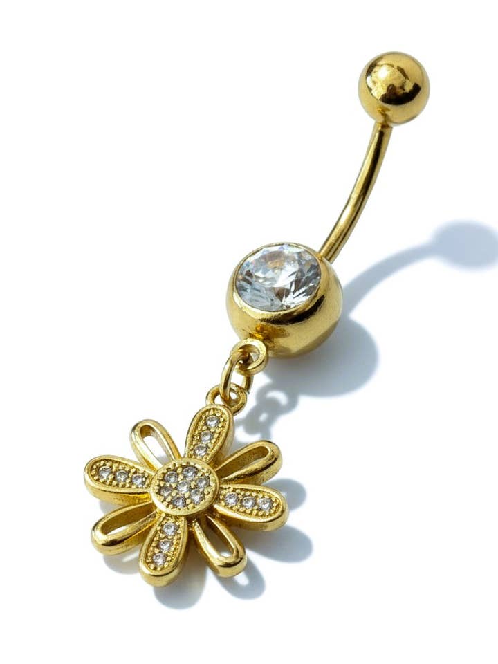 Margarita Belly Piercing w Zirconium Stones for wholesale by Cassette Barcelona