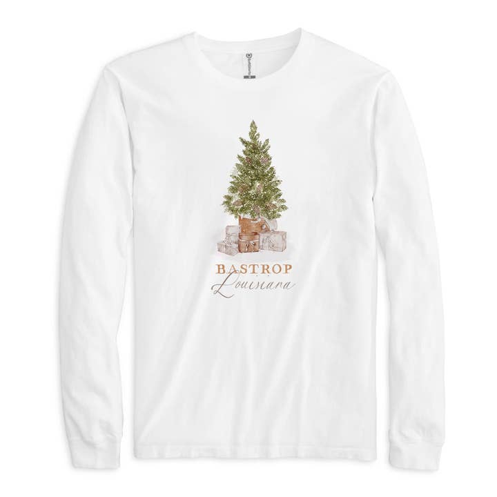 Long Sleeve T-Shirt White-Cottage Tree Bastrop Louisiana for wholesale by Love Local