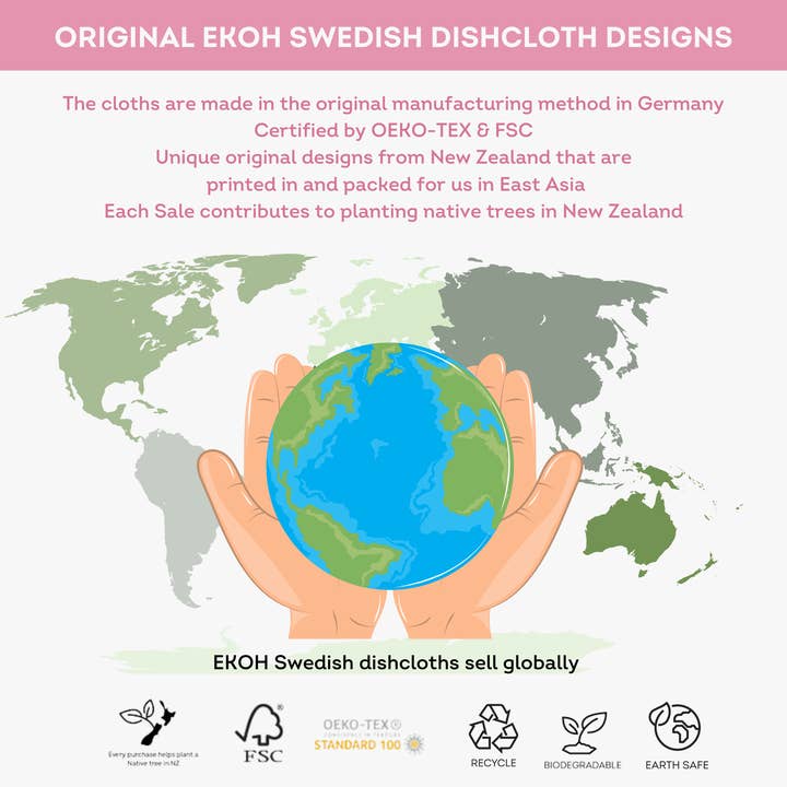 EKOH – wholesale Dishcloth – Swedish Dishcloths Reusable Pink 12 Pack Eco Dish Sponges5