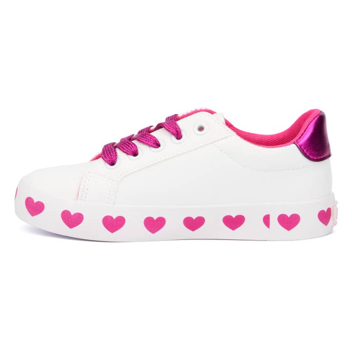 FUCHSIA Olivia Miller Girl's Heart Outsole Low Top Sneakers for wholesale on Faire1
