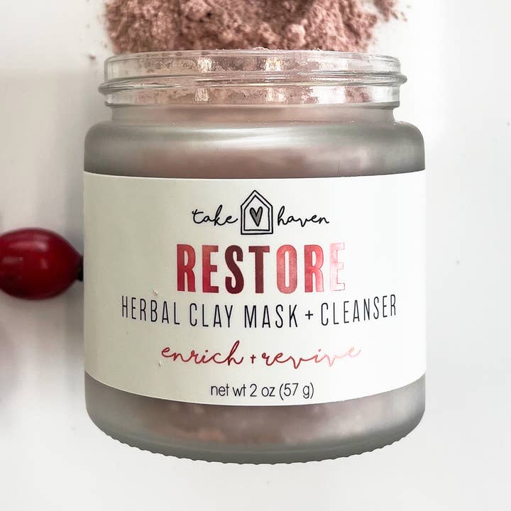 Herbal Clay Face Mask + Cleanser: RESTORE for wholesale by Take Haven