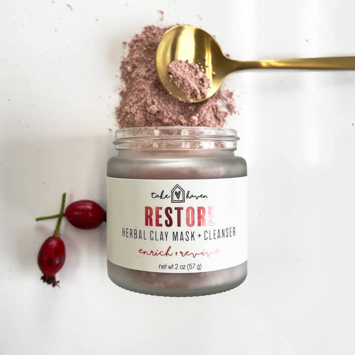 Herbal Clay Face Mask + Cleanser: RESTORE for wholesale by Take Haven