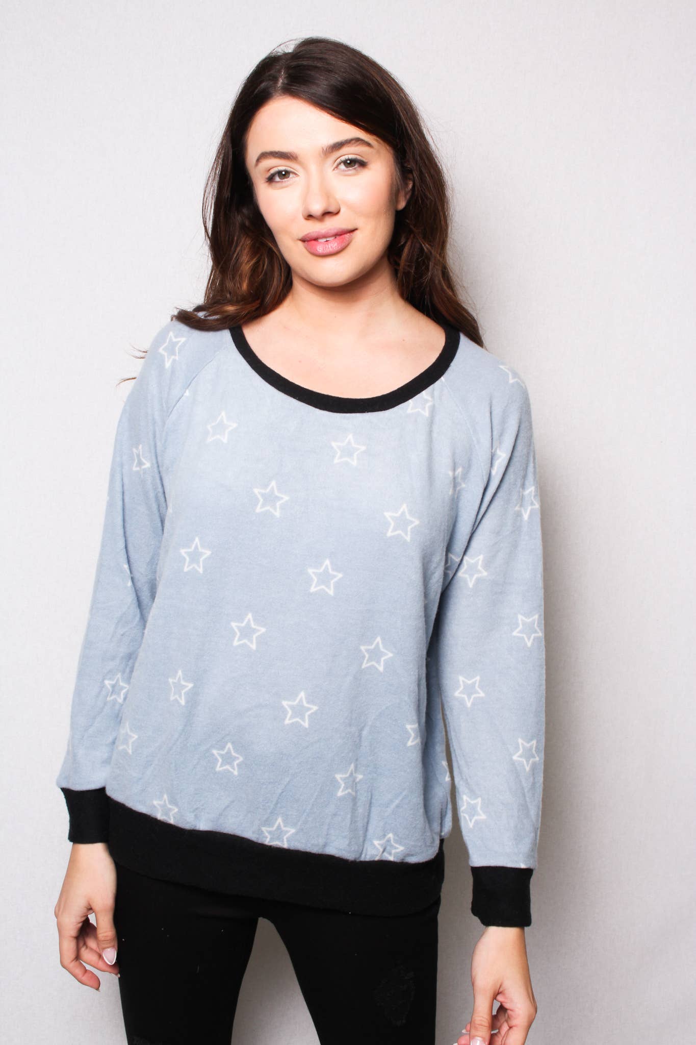 Good Stuff Apparel - Wholesale Sweatshirt - Women's - Women's Star Print Raglan Top0