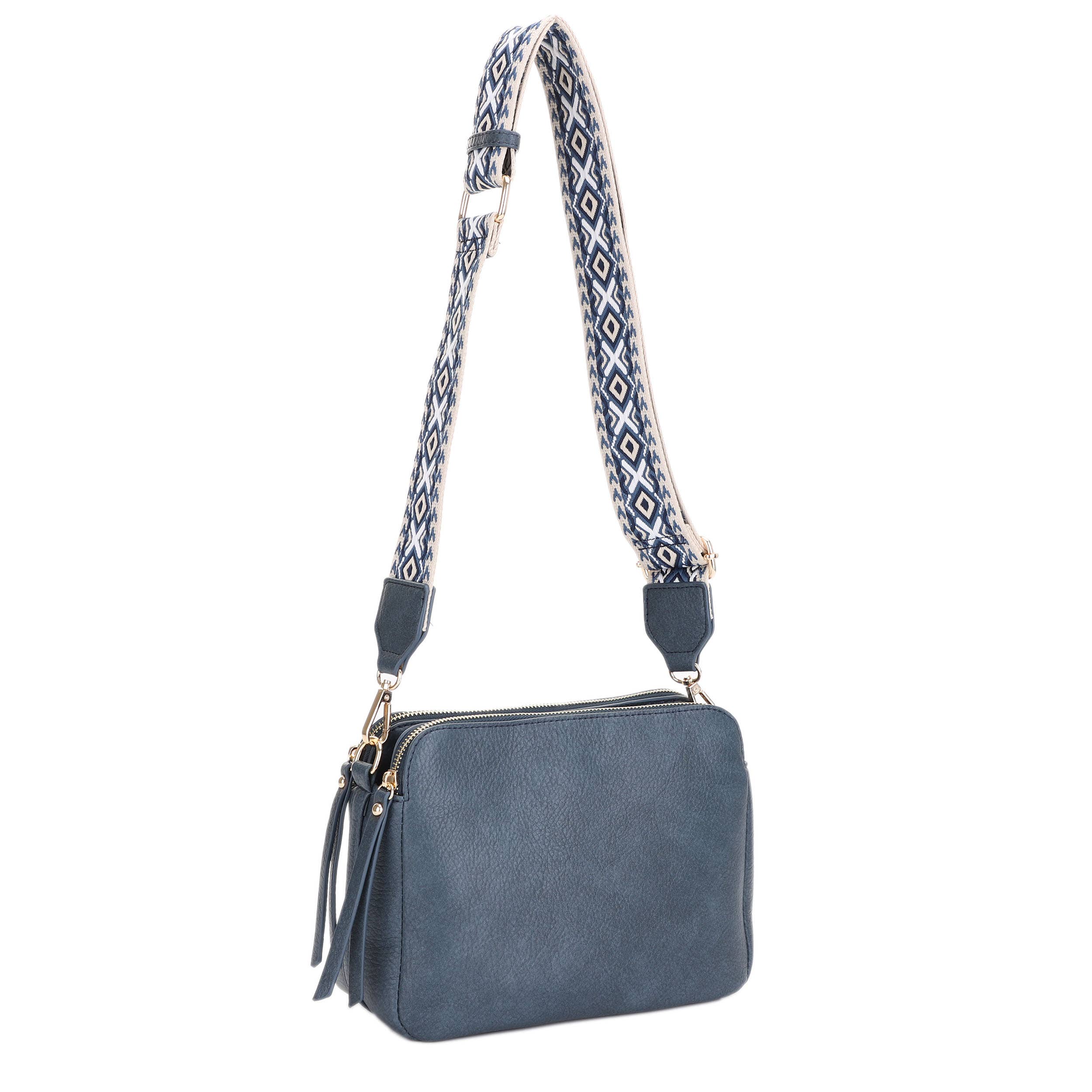 MiMi Wholesale - Wholesale Crossbody Bag - Women's - EJ60197 Mila 3 Compartment Crossbody Bag With Guitar Strap3