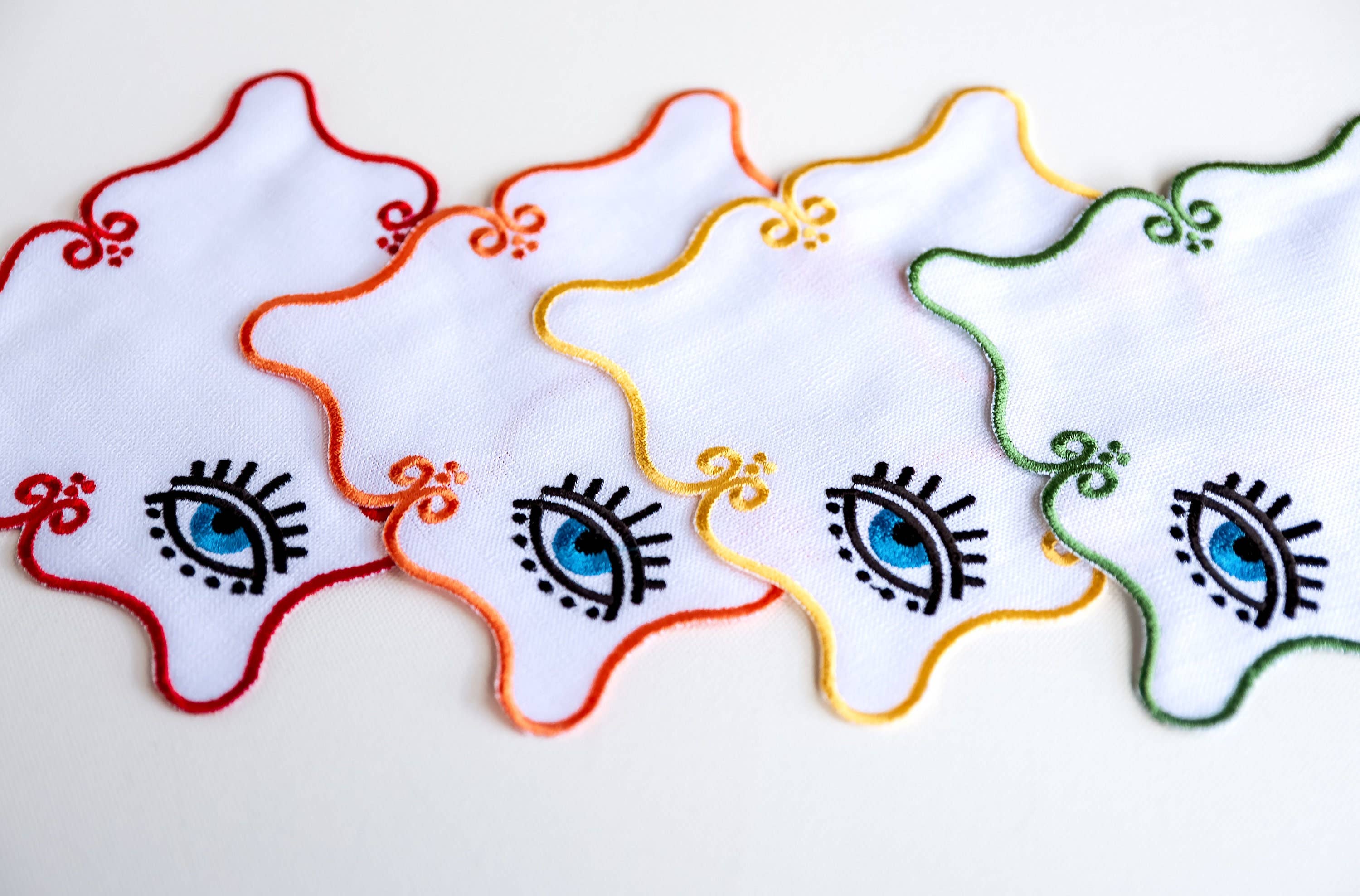 Hemsin Atelier – wholesale Middags- och tygservett – Ond öga broderade linneservetter (Bästsäljare)6