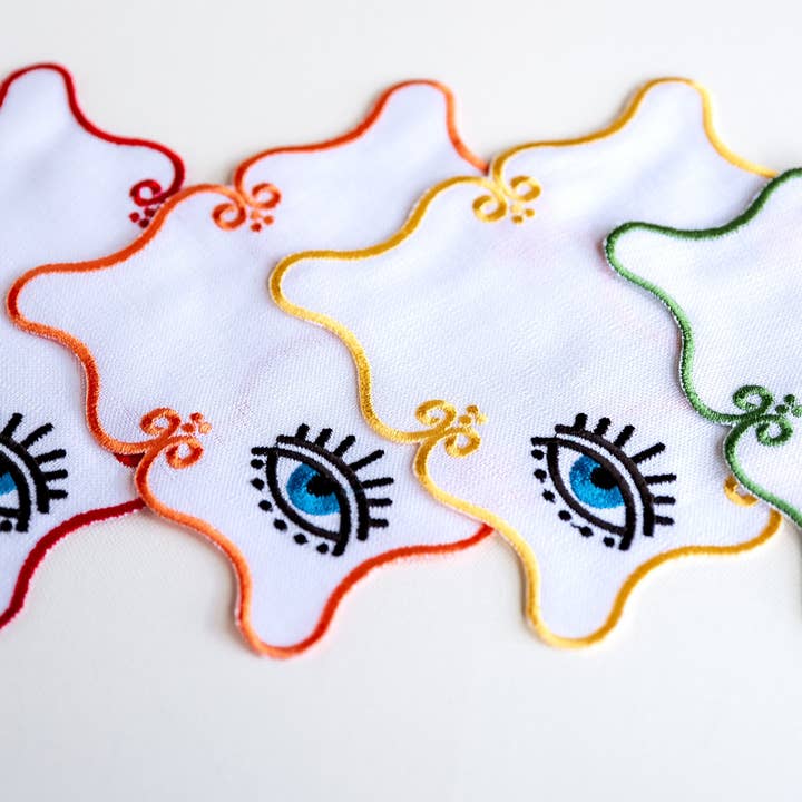 Hemsin Atelier – wholesale Middags- och tygservett – Ond öga broderade linneservetter (Bästsäljare)6