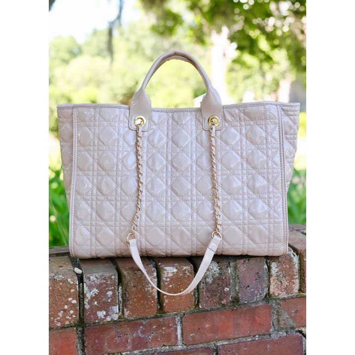 Caroline Hill - Wholesale Tote Bag - Women's - Melissa Tote Bag NUDE PATENT LQ